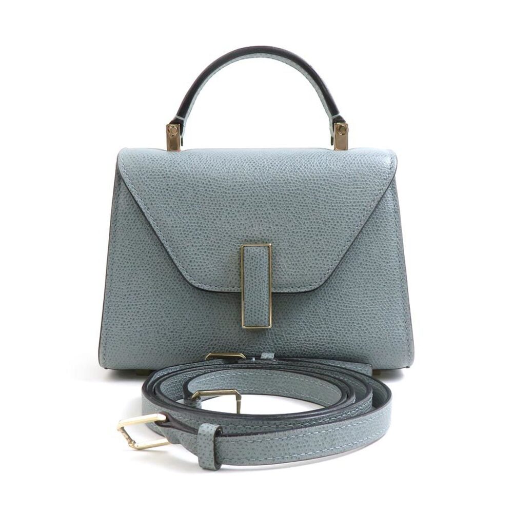 Valextra Micro Iside Shoulder Bag in Powder Blue Leather, Women's, 90178a